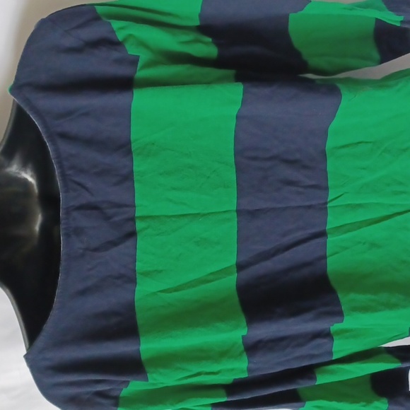 Tommy Hilfiger Navy and Green Striped 3/4 sleeve tee - Picture 4 of 7